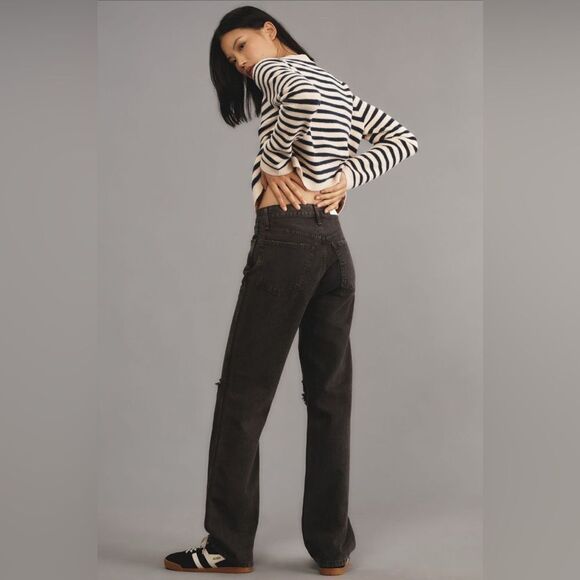 Women's Black Distressed Jeans - Picture 2 of 5